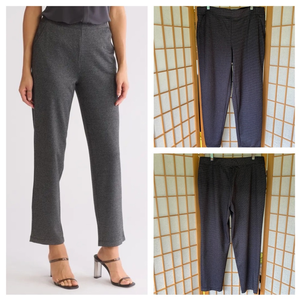 Max Studio Gingham Checked Slim Straight Leg Silh… - image 1